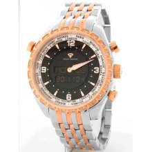 Aqua Master W326SRG 0.75ct World Ana-Digi White Diamond Men's Watch