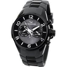 Aquaswiss TR805028 Trax Man's Watch Black Ion Stainless Steel Day and