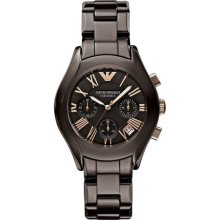 AR1447 Emporio Armani brown ceramic watch men women MEDIUM 39mm rose gold chrono