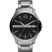 Armani Exchange AX Stainless Steel Whitman Classic Stainless Steel Men's Watch with Black Dial
