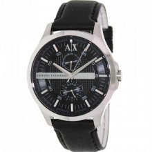 Armani Exchange Ax2120 Black Leather 46mm Chrono Mens Fast Ship