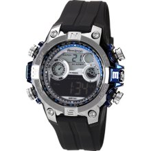 Armitron Mens Digital Black and Blue Chronograph Sport Watch Black