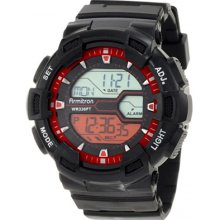 Armitron Watch, Mens Digital Black Polyurethane Strap 47x49mm 40-8246R