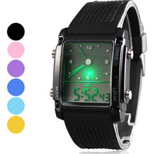 Assorted Colors Men's Silicone LED Analog - Digital Wrist Watch