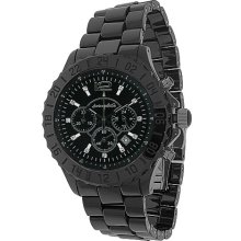 Avianne&Co Mens Ceramic Stainless Steel Black Chrono Watch