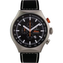 Avio Milano Men's 50 MM SILVER Aluminum Case Chronograph Tachymeter