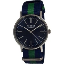 Axcent Two-Tone Axtx68004-21 Vintage Men'S Watch Primary Color Blue Green