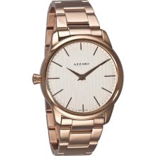 Azzaro Men's 'Legend' Rose PVD White Dial Watch