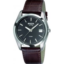 B3548-02 Boccia Mens Titanium Grey Brown Watch