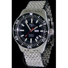 Ball Engineer Master II Skindiver Steel 40mm Watch - Black, SS Mesh DM2108A-S-BK Sale Authentic Tritium Ceramic