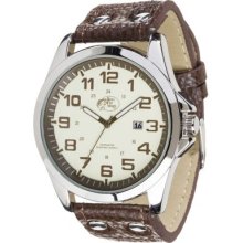 Bass Pro Shops Textured Band Field Watch for Men - Cream Brown