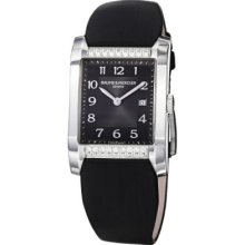 Baume & Mercier Women's Hampton Swiss Made Quartz Black Satin Strap Watch