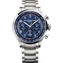 Baume and Mercier Blue Dial Chronograph Stainless Steel Mens Watch M0A10066