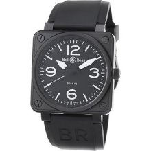 Bell & Ross Men's 'aviation' Black Dial Black Rubber Strap Watch Br01-92carbon