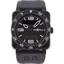 Bell and Ross Type Aviation Black Dial Chrono- Alarm 42MM Mens Wa ...