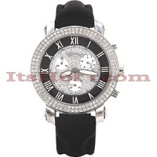 Benny Co Mens Ice Dial Quartz Diamond Watch 2.9ct Black Diamond Dial + Mop