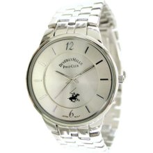 Beverly Hills Polo Club Men's Silver tone Round Bracelet Watch with