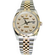 Bezel pearlmaster diamond dial rolex date just watch SS & gold jubilee bracelet - Gold - Gold - 6