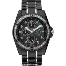 Black & Diamond Mens Marine Star by Bulova Black Mother of 98E003