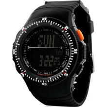 Black Men's Students Silicone Digital Dial Wrist Watch Accessories Sports