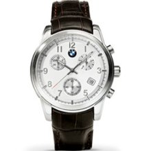 Bmw Men's Quartz Chronograph Watch W/ Brown Leather Strap