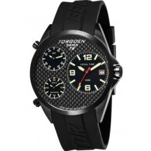 Bnib Torgoen Swiss T8 Mens Pilot Watch Carbon Faced 45.5mm Case T08304