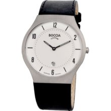 Boccia Gents Titanium Analogue Black Leather B3559-01 Watch