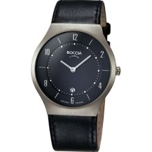 Boccia Men's Analogue Watch B3559-02 With Black Leather Strap