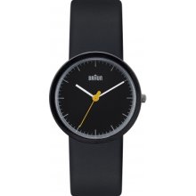 Braun Women's Quartz Watch With Black Dial Analogue Display And Black Leather Strap Bn0021bkbkbkl