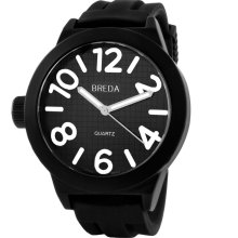 Breda Men's 'Jaxon' Silicone Band Watch (All black)