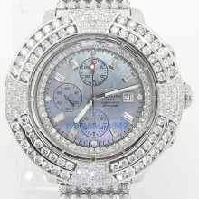 Breitling 14k Gold Mother Of Pearl Dial Full Diamond Watch Bdw6