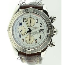 Breitling Chronomat Evolution Chronograph Automatic White Dial W/ Date A13356