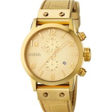 Brera 'Isabella' Round Chrongraph Silicone Strap Watch Gold