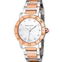 Bulgari Bulgari 33mm Steel/Pink Gold Watch BBL33WSPG/12