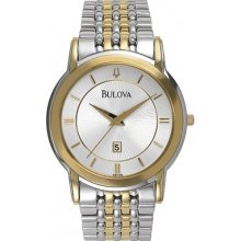 Bulova 98h48 Mens Dress Steel Gold Watch Rrp Â£179