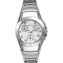 Bulova Ladies Chronograph Diamond Watch 96p006