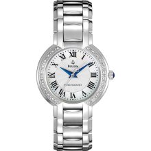 Bulova Ladies Precisionist Fairlawn Quartz Diamond Dial Bezel Mother Of Pearl Dial 96R167