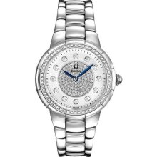 Bulova Ladies Rosedale Genuine Diamonds Stainless Steel Case and Bracelet Silver Dial 96R168