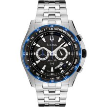 Bulova Men's 98B120 Marine Star Black Dial Bracelet Watch
