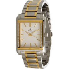 Bulova Men's 98E111 Diamond Collection White Dial Watch