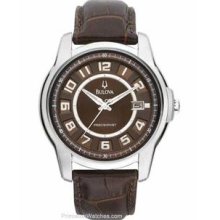 Bulova Mens Claremont Precisionist - Stainless Steel - Brown Dial and