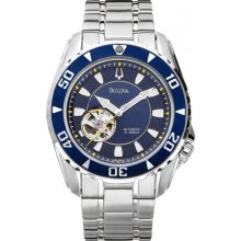 Bulova Men's Marine Star Automatic Stainless Steel Bracelet Watch #98A104
