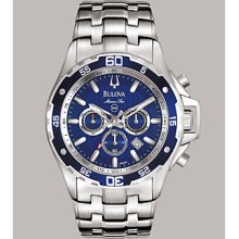 Bulova Men's Marine Star Chronograph Stainless Steel with Blue Dial