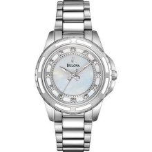 Bulova Watch 96p144, Women's Diamond Accent Stainless Steel Bracelet 32mm