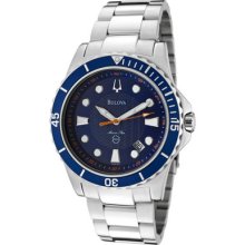 Bulova Watches Men's Marine Star Blue Textured Dial Stainless Steel St