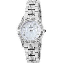 Bulova Women's Swarovski Crystal Bracelet Quartz Watch 96l116