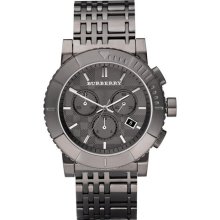 Burberry Mens City Trench Gunmetal Dial Chronograph Wrist Watch Bu2305 $695