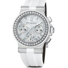 Bvlgari Women's Diagono White Mother Of Pearl Dial Watch DG35WSDWVDCH/8