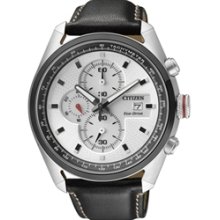 CA0361-04A - 2012 Citizen Eco-Drive Chronograph Leather Magnified 100m Sports Watch