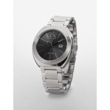 Calvin Klein ck nation stainless steel grey dial watch one size.